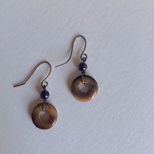 Handmade brand new brown circular earrings